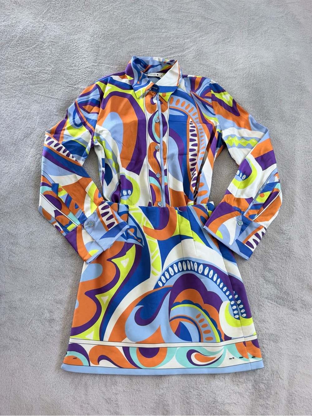 Zara Pucci Style Vibrant Multi-Color Shirt and Skirt Set Size S